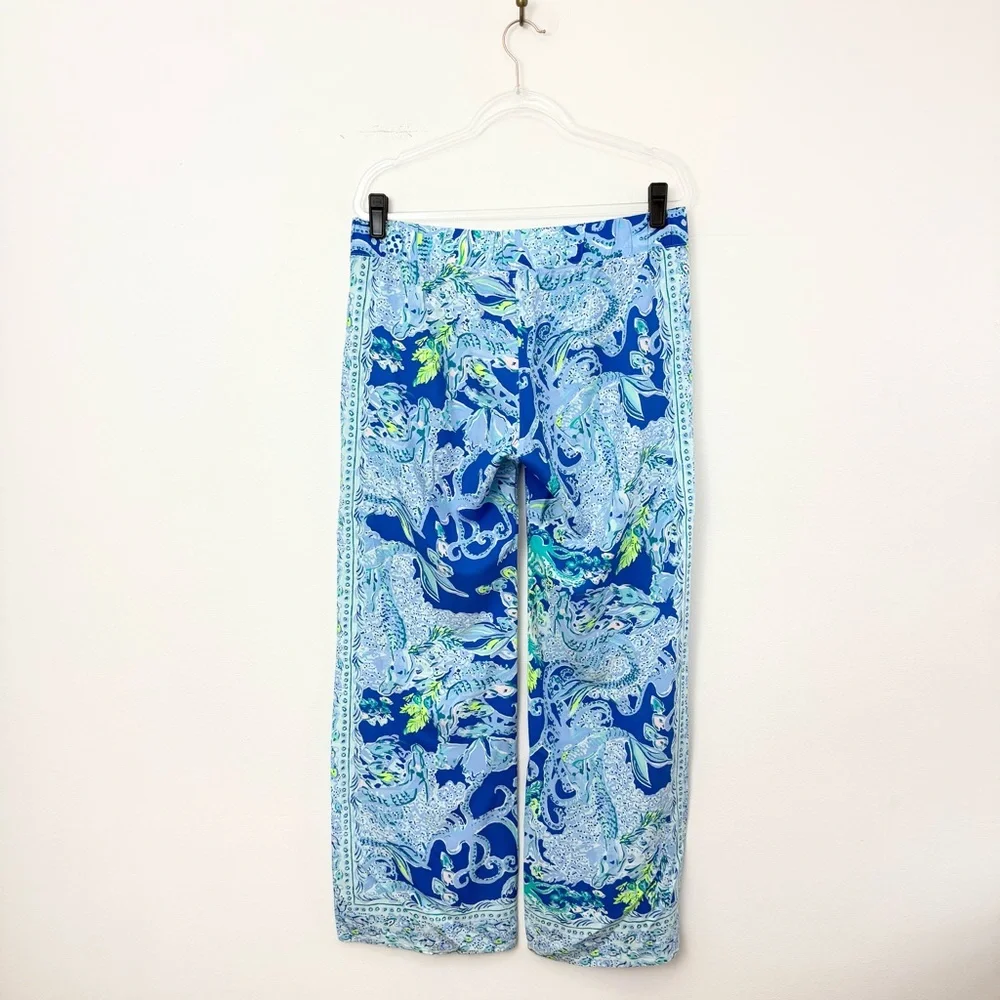 Lilly Pulitzer Bal Harbour Palazzo Pants Sea Siren Blue Wide Leg - Picture 4 of 6
